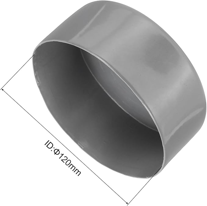 uxcell 4pcs Rubber End Caps 120mm ID Vinyl Round End Cap Cover Screw Thread Protectors Dark Grey, 50mm Height
