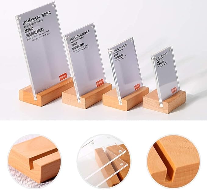 2 Pack Acrylic Label Holder Price Tag Displays Sign Holder Data Card Holder Table Top Sign Stand(100*70mm/3.94x2.76 inches)