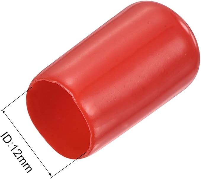 uxcell 10pcs Rubber End Caps 12mm(1/2") ID Vinyl Round End Cap Cover Screw Thread Protectors Red