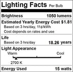 Low Voltage E26 Medium Screw Base 15 Watt LED Light Bulb Offgrid Power Storage Battery Systems Landscaping Path Fishing Marina Boat Yacht RV Motor Home 12V 20V Wide Range Input - 3000K Warm White, 15W