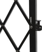 Single Folding Security Gate 4.27'H x5.45'W Iron Accordion Security Gate Flexible Expanding Security Gate 180° Rolling Barricade Scissor Door with Padlock for Entry Security, Garage, Warehouse