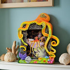 4″X6″Decorative Octopus Hand-Crafted resin Picture Frame for Tabletop. Deep sea Octopus Design Home Décor..Photo Gallery. Art. Octopus Figurine. More (4″x6″) (Orange)