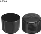 uxcell 4pcs Rubber End Caps 58mm ID Vinyl Round End Cap Cover Screw Thread Protectors Black, 40mm Height
