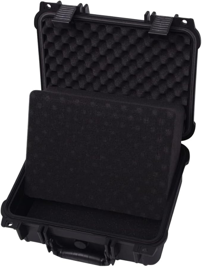 PP Portable Flight Case, Lockable Tool Box for Transportation Travelling, Protective Equipment Case, 13.8"x11.6"x5.9", -287