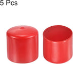uxcell 5pcs Rubber End Caps 1 7/8"(47mm) ID Vinyl PVC Round Tube Bolt Cap Cover Screw Thread Protectors Red