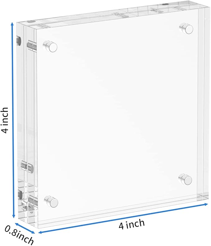 NIUBEE 4x4 Acrylic Frames 3 Pack, Double Sided Clear Picture Print Display Holder