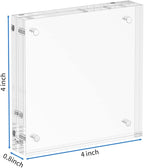 NIUBEE 4x4 Acrylic Frames 3 Pack, Double Sided Clear Picture Print Display Holder