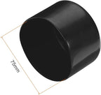 uxcell 4pcs Rubber End Caps 75mm ID Vinyl Round Tube Bolt Cap Cover Screw Thread Protectors Black, 50mm Height