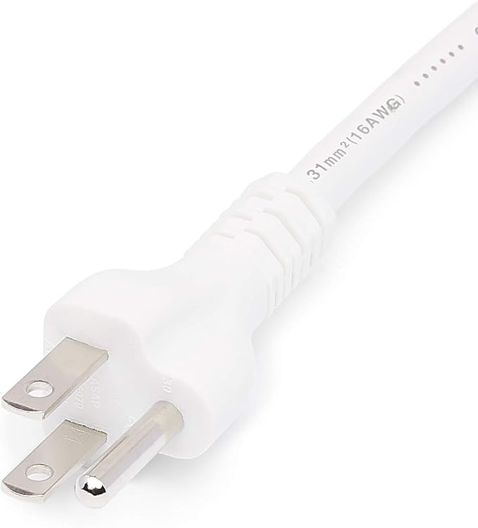 Amazon Basics Extension Cord, 15 Ft, 3 Prong Outlet Extender, Indoor Extension Cord, 13 Amps, 125V, White