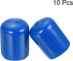uxcell 10pcs Rubber End Caps 19mm(3/4") ID Vinyl Round End Cap Cover Screw Thread Protectors Blue