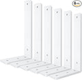 White Floating Shelf Bracket 12 Inch, 6 Pack Heavy Duty Shelf Brackets, Wall Shelf Bracket for DIY Decorative with Mounting Hardware