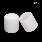 uxcell 5pcs Rubber End Caps 32mm ID Vinyl Round Tube Bolt Cap Cover Screw Thread Protectors White