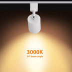 VANoopee 8-Light LED Track Lighting Kit with 6.6FT H Type Track Rails, Dimmable Track Light Heads Bright Ceiling Spotlight Fixture for Kitchen Accent Art, 3000K Warm White, No Flicker 10W 800lm White