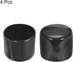 uxcell 4pcs Rubber End Caps 49mm ID Vinyl Round End Cap Cover Screw Thread Protectors Black, 40mm Height