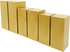 6pcs Metal Square Pedestal Stand, 23.6"/25.6"/31.5" Gold Display Plinth Pillars for Party, Decorative Cube Sculpture Column, Tall Pedestal Cake Stands for Wedding Ceremony
