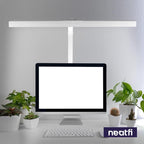 Neatfi 3000 Lumens Flex LED Desk Lamp with Clamp, Dimmable, 5 Adjustable Brightness Levels & 5 Light Modes, Memory Function, Eye-Caring & Flexible Lamp for Home & Office (31.5 Inches, White)