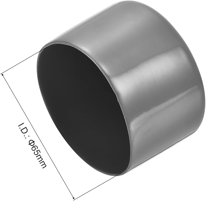 uxcell 4pcs Rubber End Caps 65mm(2 9/16") ID Vinyl Round End Cap Cover Screw Thread Protectors Dark Grey, 40mm Height