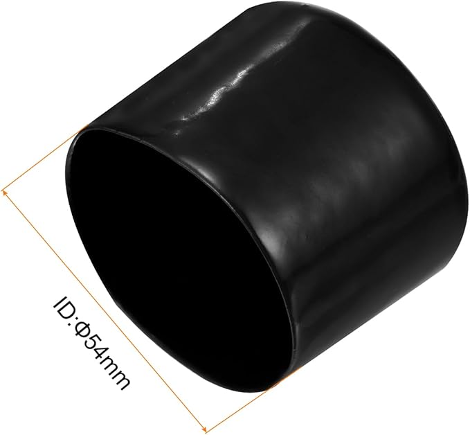 uxcell 5pcs Rubber End Caps 2 1/8"(54mm) ID Vinyl PVC Round Tube Bolt Cap Cover Screw Thread Protectors Black