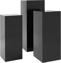 6Pcs Metal Display Pedestal Stands, Square Flower Display Pillars Rack for Wedding Party Decor, Dessert Table Display Cake Plant, Column Decorative Cube (Black, 3PCS)