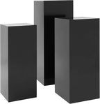 3Pcs Metal Pedestal Stand for Party, Large Black Cake Stand, Pedestal Display Plinth Pillars for Wedding Ceremony Birthday Party Art Decor, Column Decorative Cube for Wedding Dessert Table Display