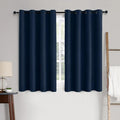 MIULEE Linen Textured Curtains for Bedroom Solid 100% Blackout Thermal Insulated Midnight Blue Grommet Room Darkening Curtains & Drapes Luxury Decor for Living Room Nursery 52 x 54 Inch (2 Panels)