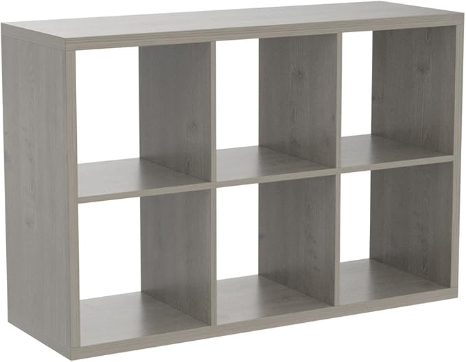 Fencer Wire 13-Inch Cube Storage Organizer Shelf, with Extra Thick Exterior Edge, Room Open Storage Shelf Divider, Bookcase, 6-Cube / 8-Cube / 9-Cube, Colors Available in Rustic Grey Oak and White