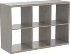 Fencer Wire 13-Inch Cube Storage Organizer Shelf, with Extra Thick Exterior Edge, Room Open Storage Shelf Divider, Bookcase, 6-Cube / 8-Cube / 9-Cube, Colors Available in Rustic Grey Oak and White