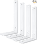 White Floating Shelf Bracket 14 Inch, 4 Pack Heavy Duty Shelf Brackets, Wall Shelf Bracket for DIY Decorative with Mounting Hardware