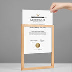 Wall Mount Acrylic Sign Holder Self Adhesive Magnetic Display Frame Clear Document Frame for Office, Store, School, Home, Wall Picture Frame (Beech A4 210×297mm/8.27×11.69inches)