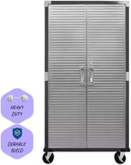 Heavy Duty Storage Solid Stainless Steel Cabinet with Lockable, Adjustable Shelf, Metal Garage Organizer (Graphite, 36" W x 18" D x 72" H)