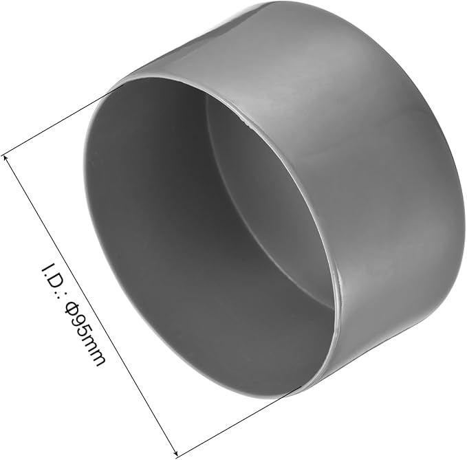 uxcell 4pcs Rubber End Caps 95mm ID Vinyl Round End Cap Cover Screw Thread Protectors Dark Grey, 50mm Height