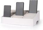 24-Grid Wooden Cell Phone Holder Desktop Organizer Storage Box for Classroom Office (White 24-Grid)