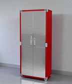 Heavy Duty Storage Solid Stainless Steel Cabinet with Lockable, Adjustable Shelf, Metal Garage Organizer (Red, 30" W x 18" D x 72" H)