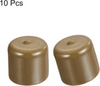 uxcell 10pcs Rubber End Caps 34mm ID Vinyl Round End Cap Cover Screw Thread Protectors Light Brown