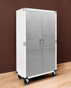 Heavy Duty Storage Solid Stainless Steel Cabinet with Lockable, Adjustable Shelf, Metal Garage Organizer (White, 36" W x 18" D x 72" H)