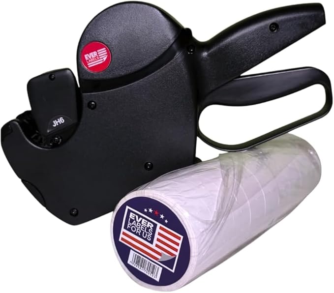 6-Digit Price Label Gun for Retail | Lightweight Polycarbonate Price Tag Gun for Clothing & Stores | Smooth-Print Pricing Gun for Inventory Tags, Price Stickers & Boutique Supplies