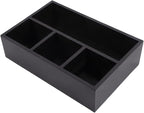 Tea Bag Organizer Wood Black, 4 Compartments Tea Bag Holder, Large Capacity Sugar Packet and Coffee Station Organizer, Tea Bags Caddy Drawer Storage Container for Countertop