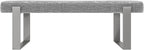 VANT Upholstered Bed Bench - Metallic Silver - Brushed Nickel - Contemporary Modern, Bedroom Bench Seat, Hallway, or Entryway