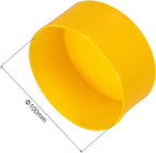 uxcell 5pcs Rubber End Caps 100mm(4 Inch) ID Vinyl PVC Round Tube Bolt Cap Cover Screw Thread Protectors Yellow