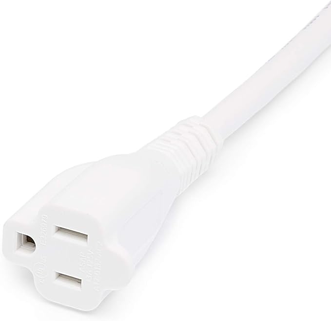 Amazon Basics Extension Cord, 13 Amps, 125V, 10 Foot, White - Pack of 2