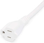 Amazon Basics Extension Cord, 3 Ft, 3 Prong Outlet Extender, Indoor Extension Cord, 13 Amps, 125V, White