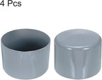 uxcell 4pcs Rubber End Caps 60mm ID Vinyl Round Tube Bolt Cap Cover Screw Thread Protectors Grey, 40mm Height