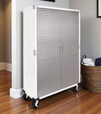 Heavy Duty Storage Solid Stainless Steel Cabinet with Lockable, Adjustable Shelf, Metal Garage Organizer (White, 48" W x 18" D x 72" H)