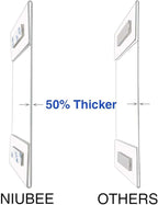 NIUBEE 5x7 inch Wall Mount Acrylic Sign Holder with Double Sided Tape Adhesive for Office, Home, Store, Restaurant, No Drilling - Horizontal (6 Pack)