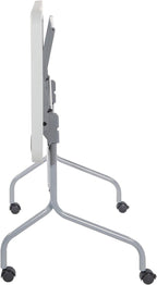 Office Star Resin Multipurpose Flip Training Table with Locking Casters for Home or Office, 4 Feet Light Gray