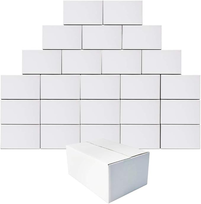 Calenzana 8x6x4 Shipping Boxes Set of 25, White Corrugated Cardboard Box for Mailing Packing Gifts Small Business