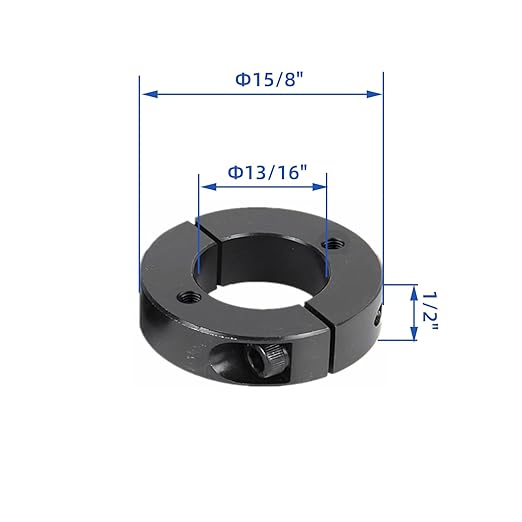 (4-Pack) Shaft Collar 13/16" Bore, 1045 Steel Double Split Clamp-On Shaft Collars Style, 1-5/8" OD, 1/2" Thickness, with M4 Set Screws
