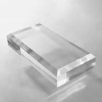 CiaoHER 2in Thickness Beveled Solid Acrylic Display Block Clear Polished Pedestal Stand Riser Solid Base (6x12)