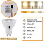 Dimmable LED GU10 Track Lighting Kit with Replaceable GU10 Bulbs, 18-Pack All-in-One Plug in 3CCT Ceiling Spotlights with 19.68FT Track Rails, Accent Lighting for Home, Store, Moblie Cart and Office