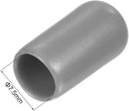 uxcell 20pcs Rubber End Caps Protective Caps 7.5mm ID Vinyl PVC Round Tube Bolt Cap Cover Screw Thread Protectors, Light Grey